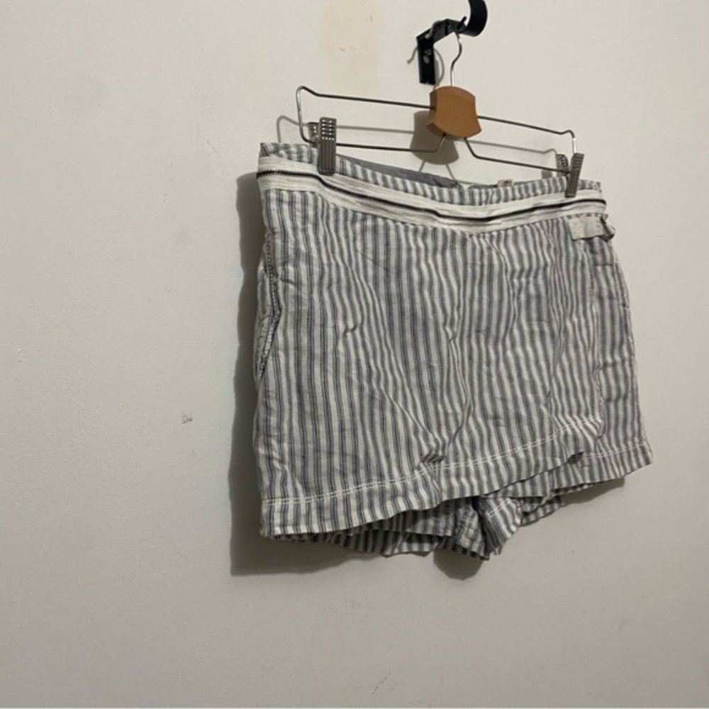 Anthropologie Marrakech Striped Zipper Waist Blue, White & Grey Skort Size 31 - Picture 3 of 12